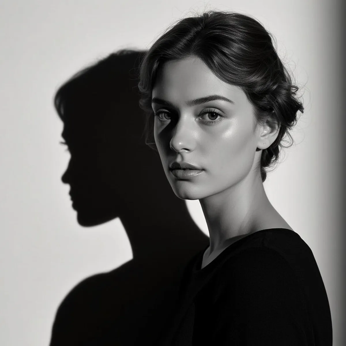 Makeup And Earrings With Black Top