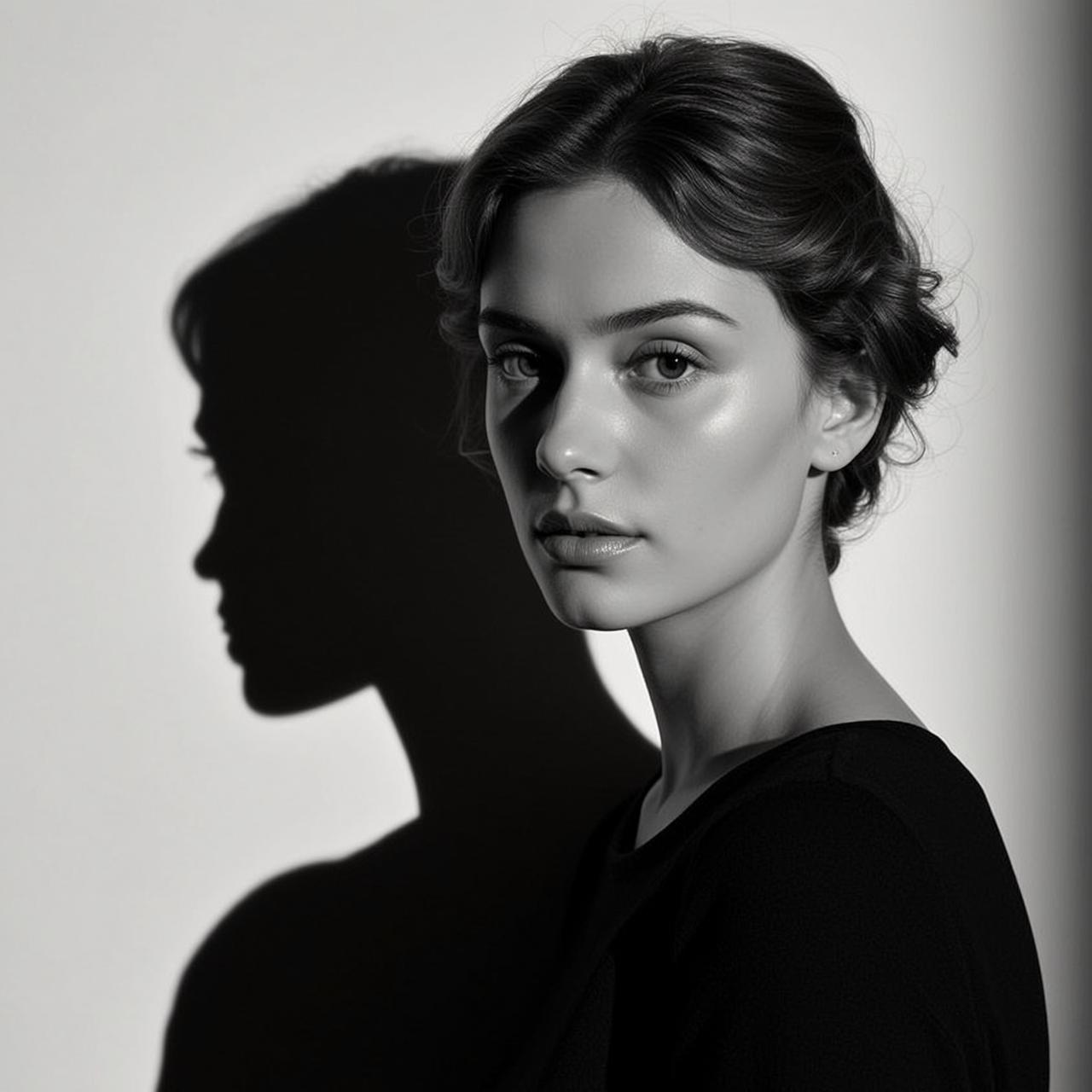 Medium Shot Portrait Orientation Captures Young Woman With Fair Skin