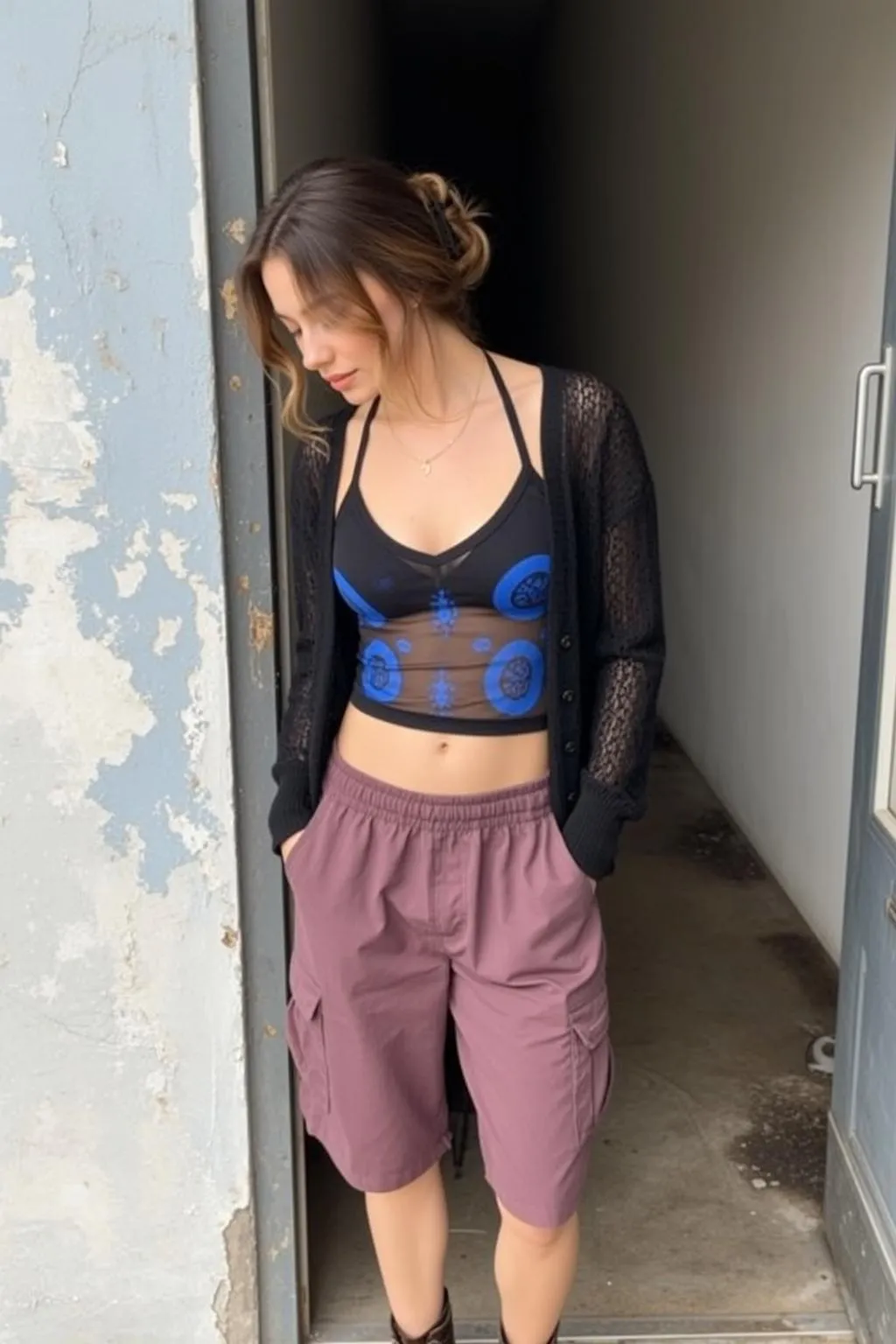 Necklace In Doorway Portrait