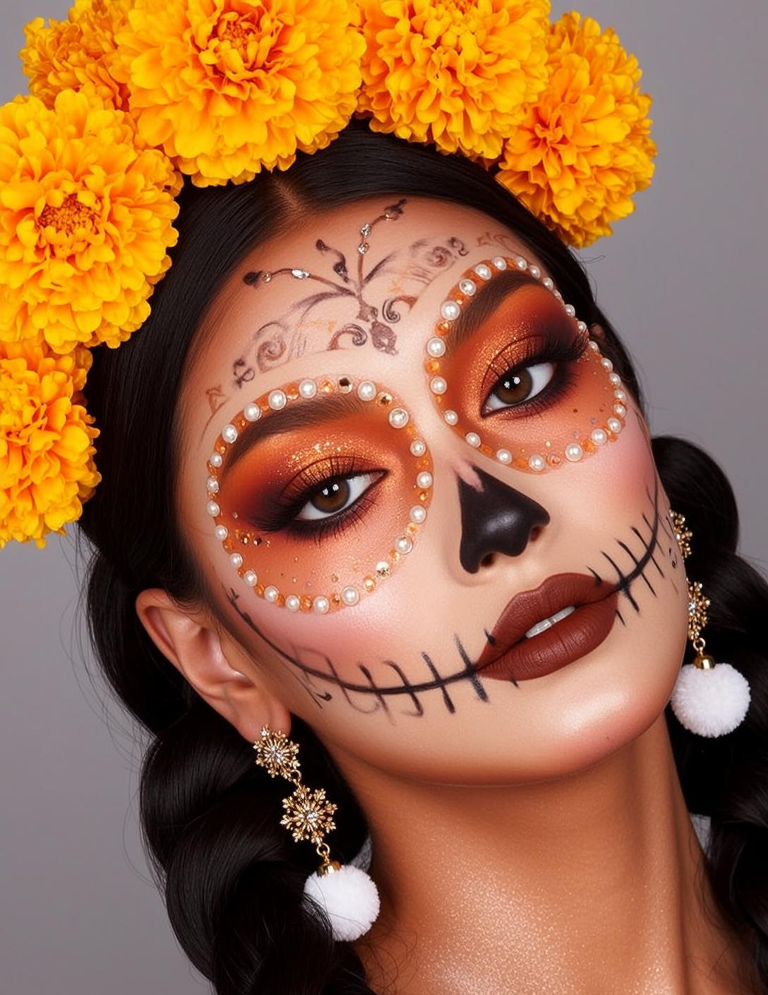 Halloween Makeup Dia Los Muertos Dark Braided