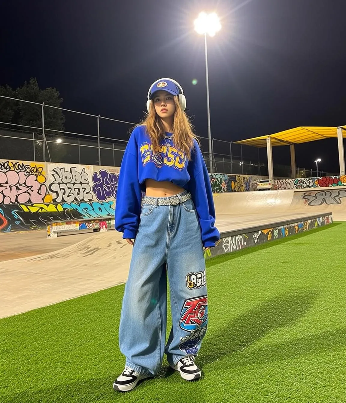 Necklace In Skatepark At Night