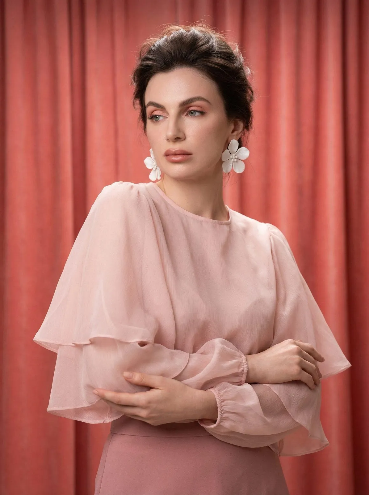 Makeup And Earrings In Studio Portrait