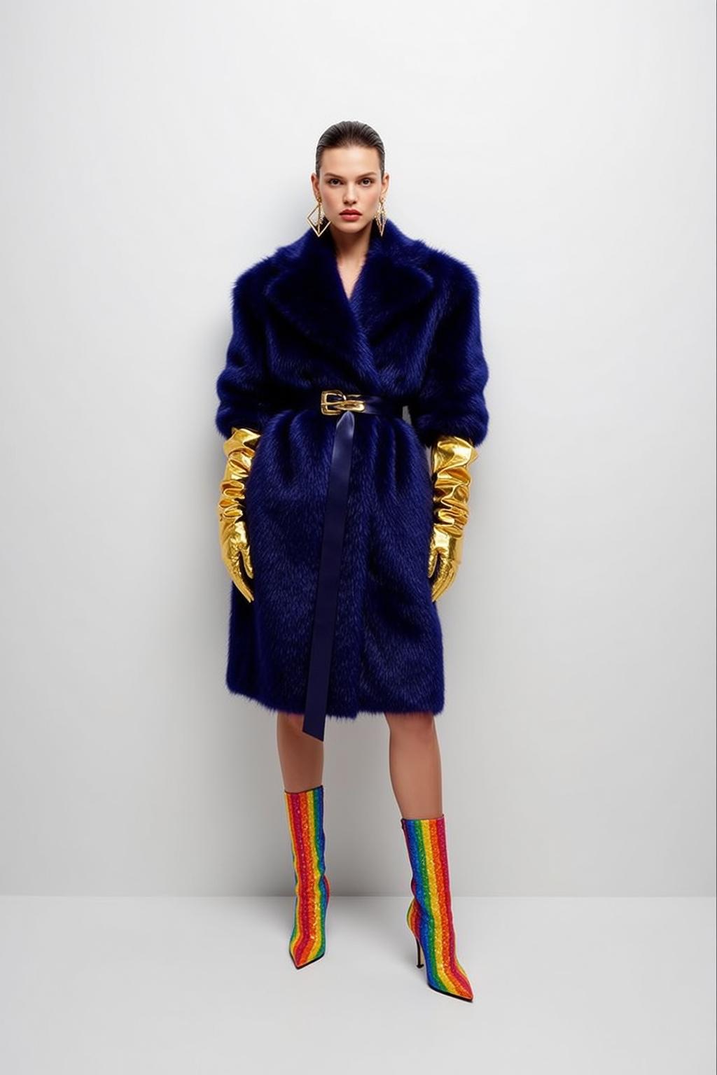 Fashion Week Pulled Back Fair Blue Faux