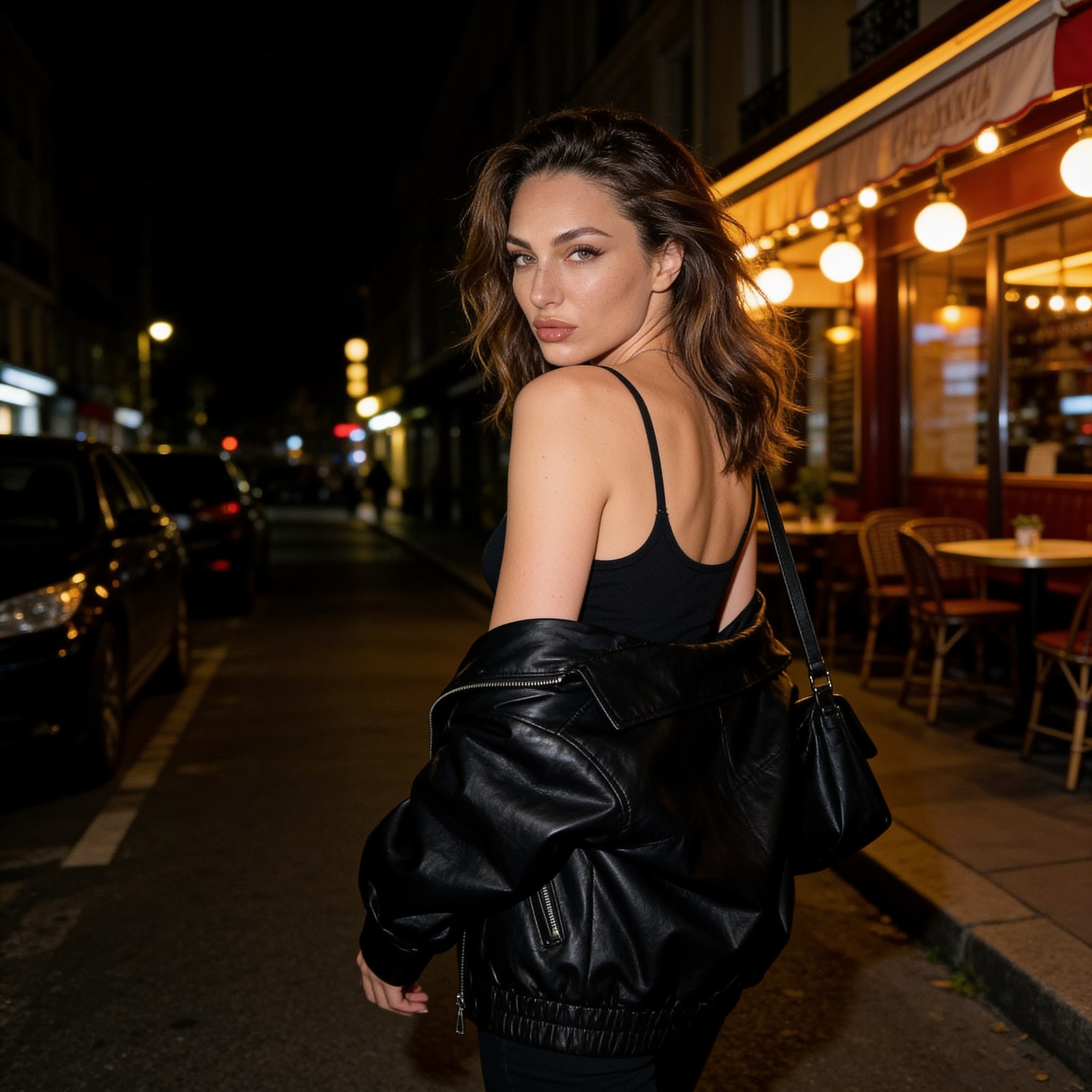 Photorealistic date-night fashion portrait preview with the reviewed outfit, pose, setting, lighting, and camera framing.