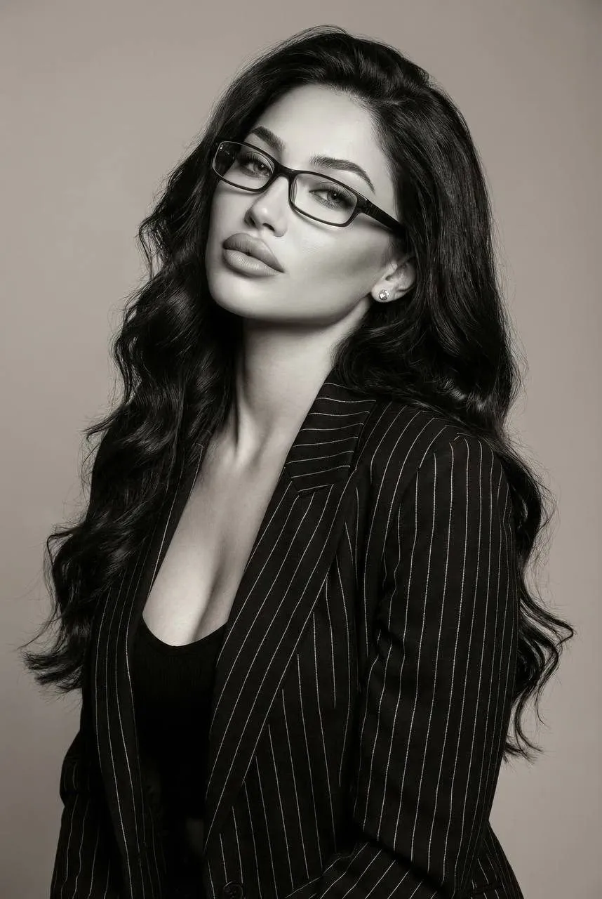Glasses And Earrings In Studio Portrait