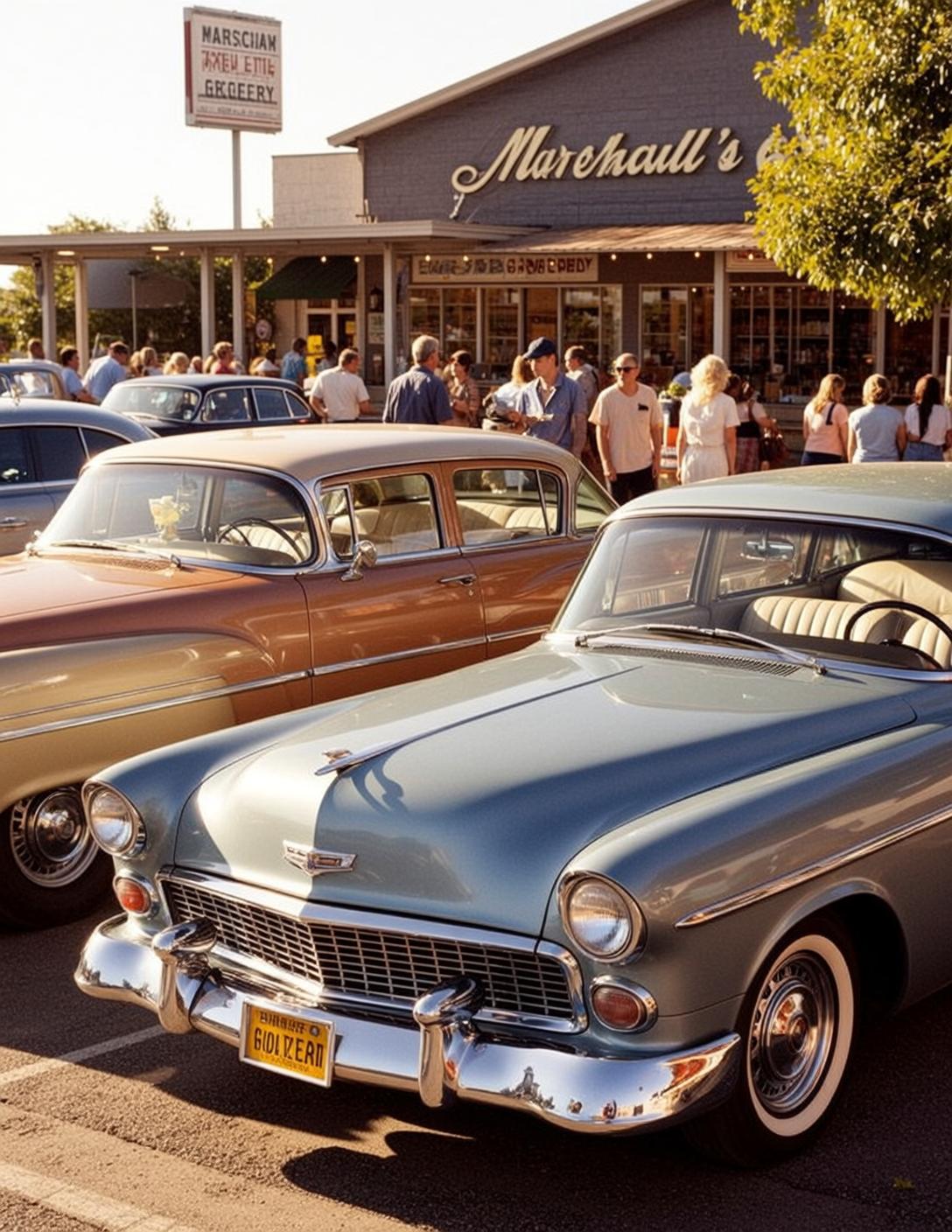 Golden Hour Vintage Car Lot