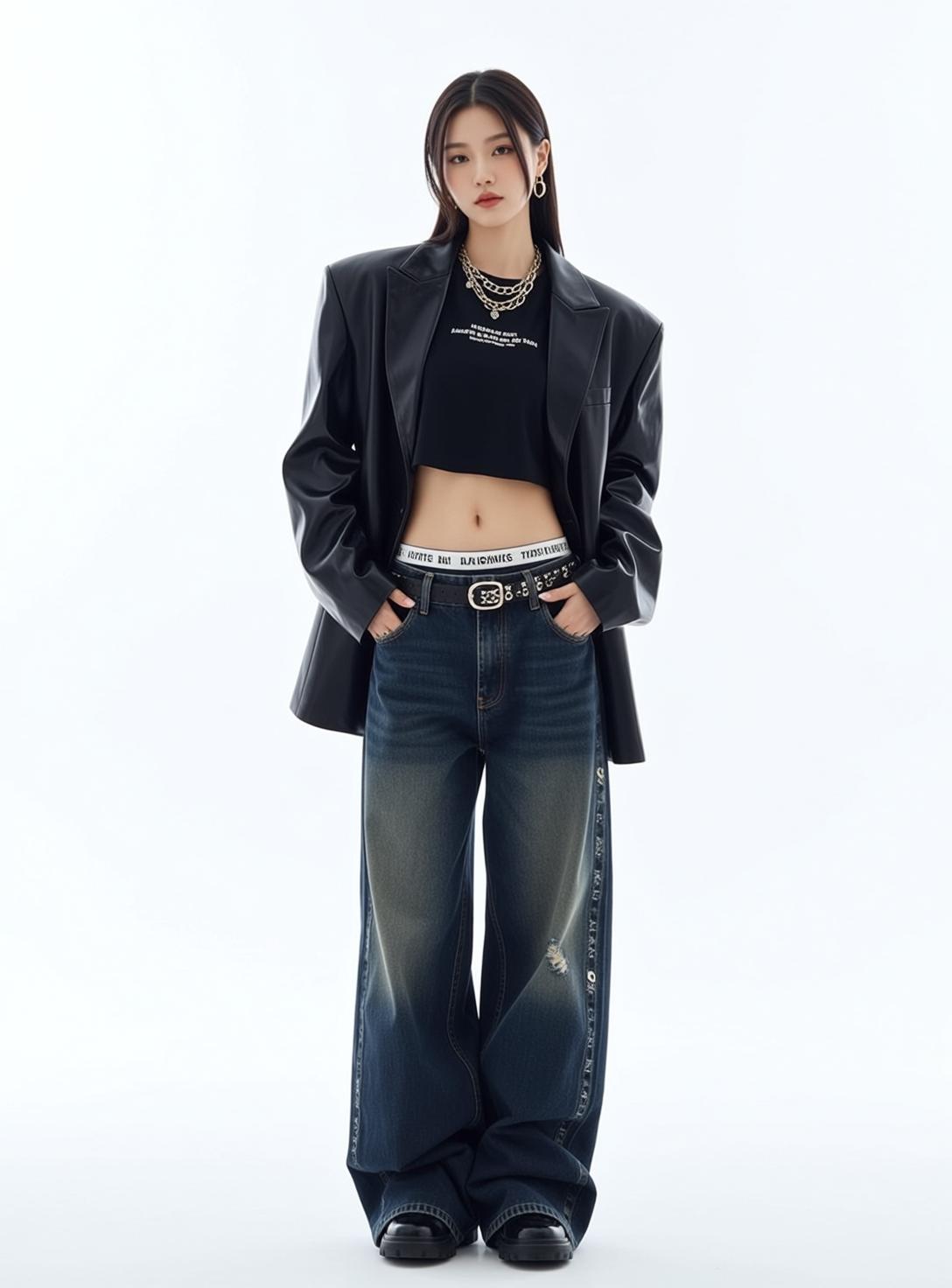Black Leather Blazer Portrait