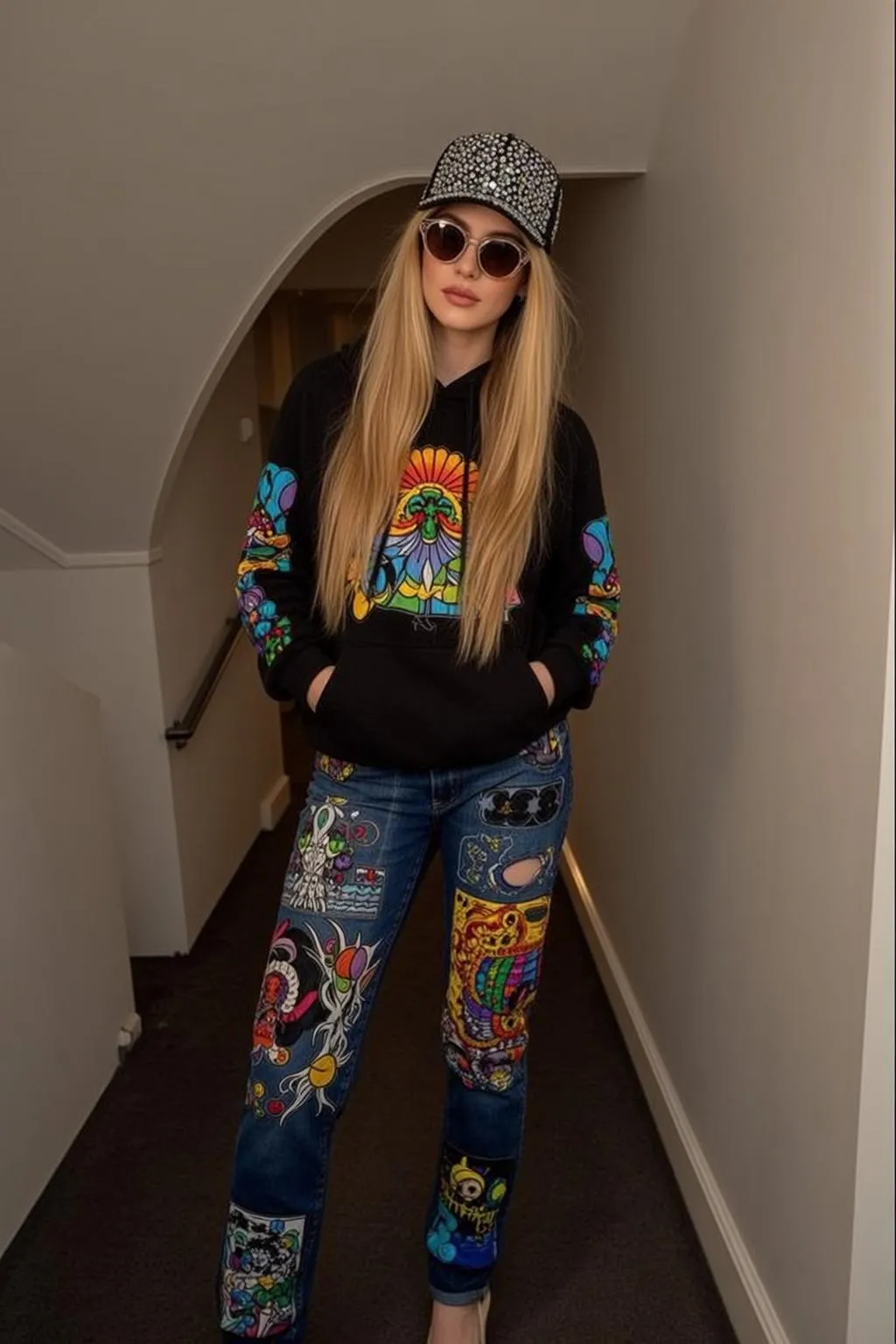 Sunglasses In Indoor Hallway