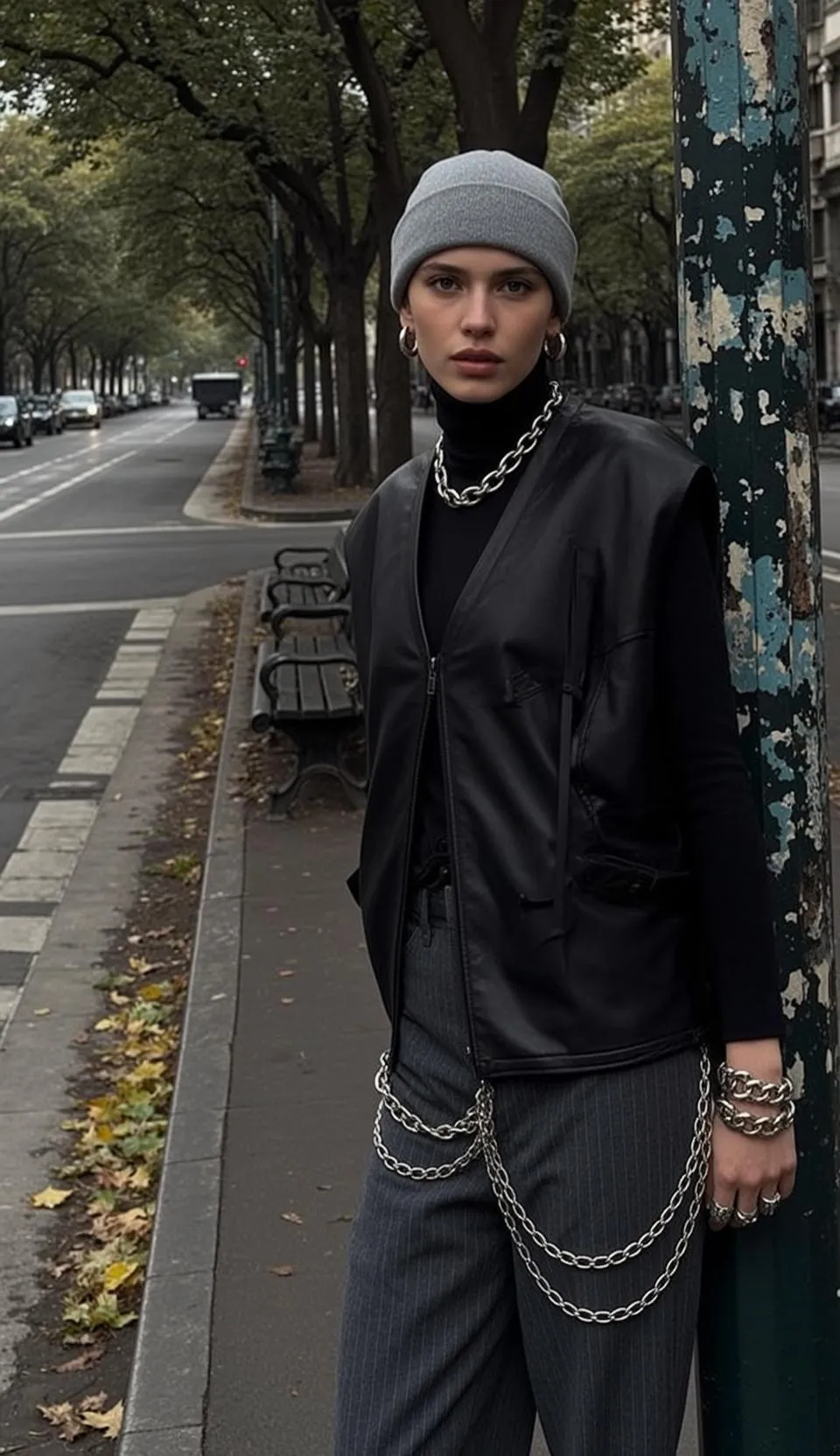Earrings Necklace Bracelets And Rings In Park Portrait