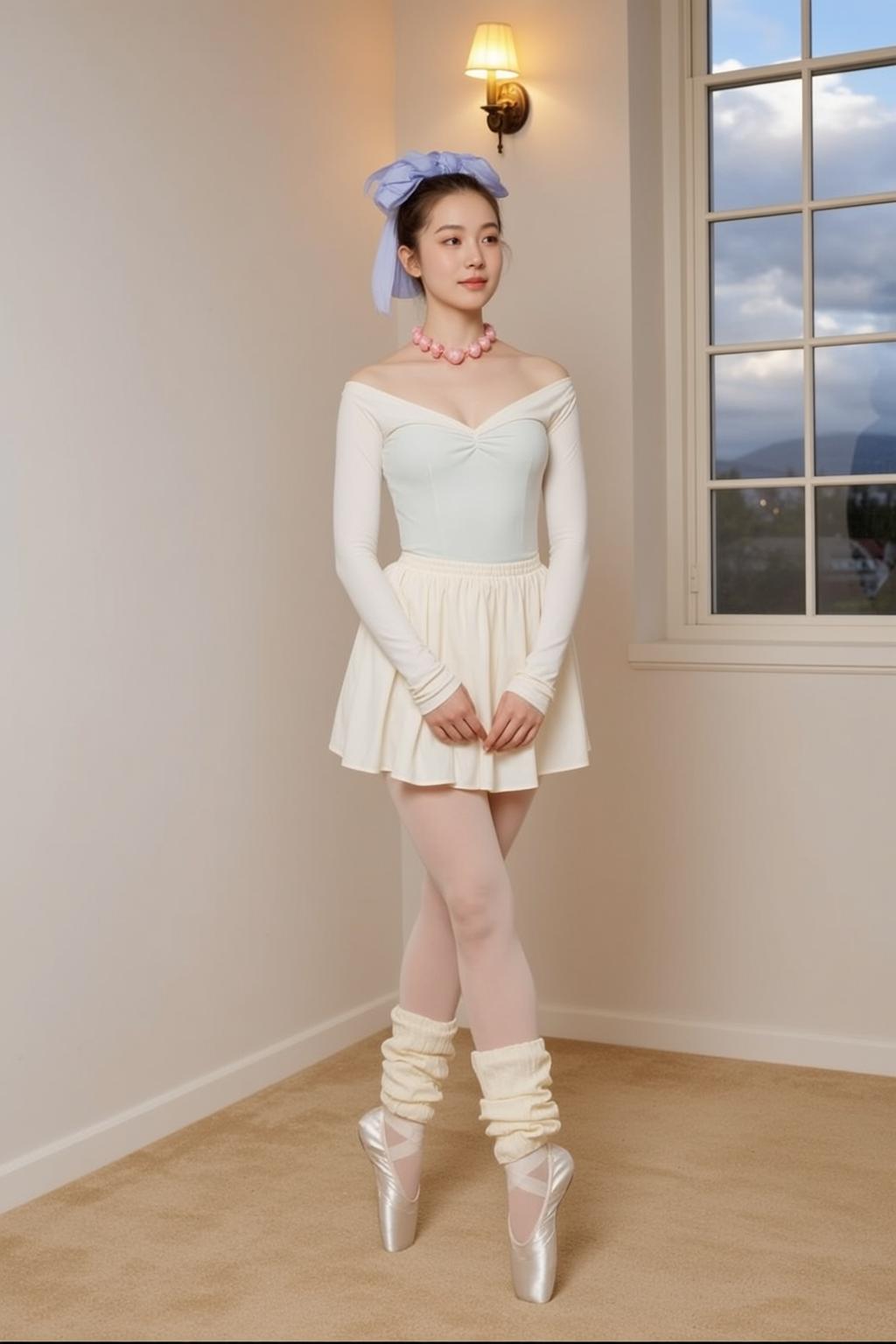 Balletcore Stands Her Body Angled Slightly Right