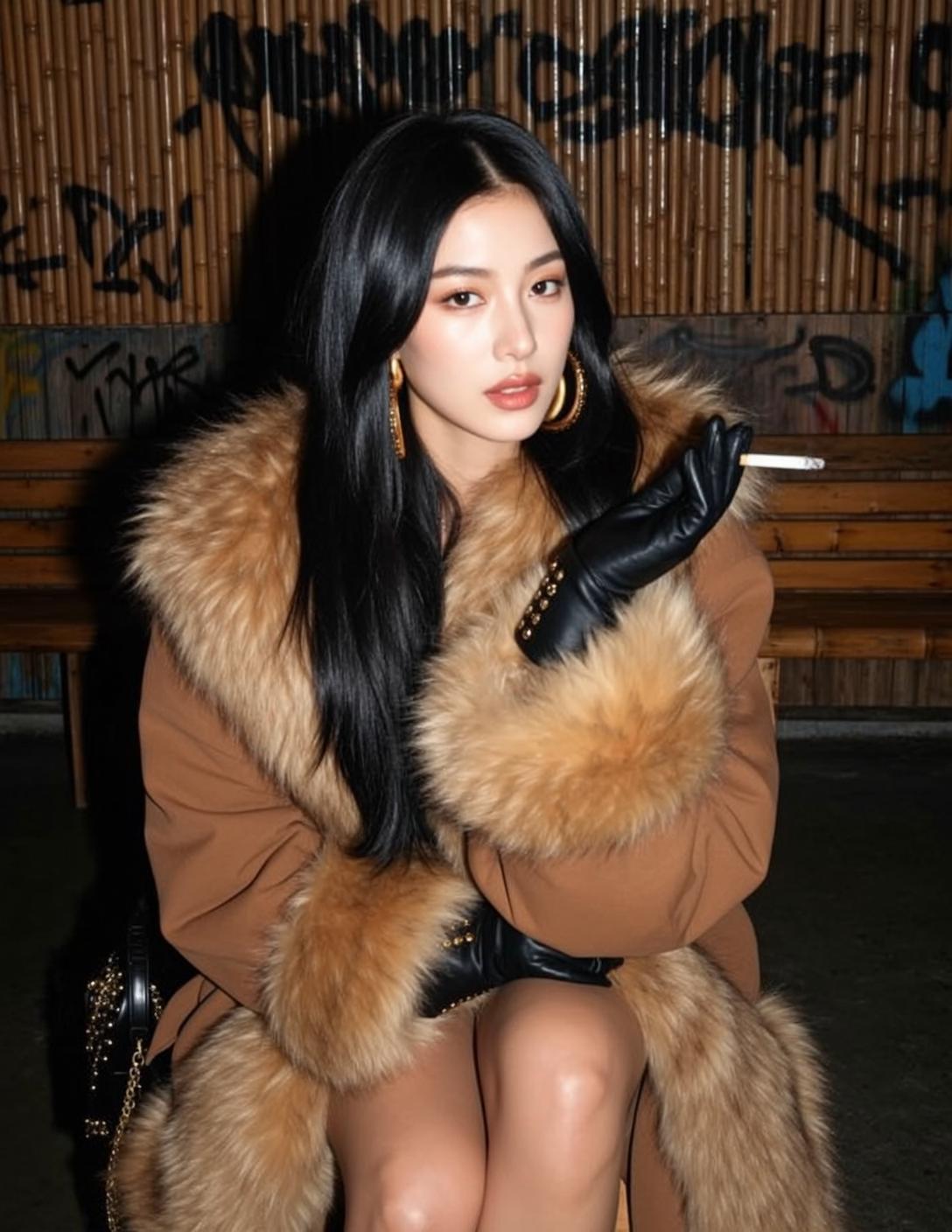 Camel Coat Leather Gloves