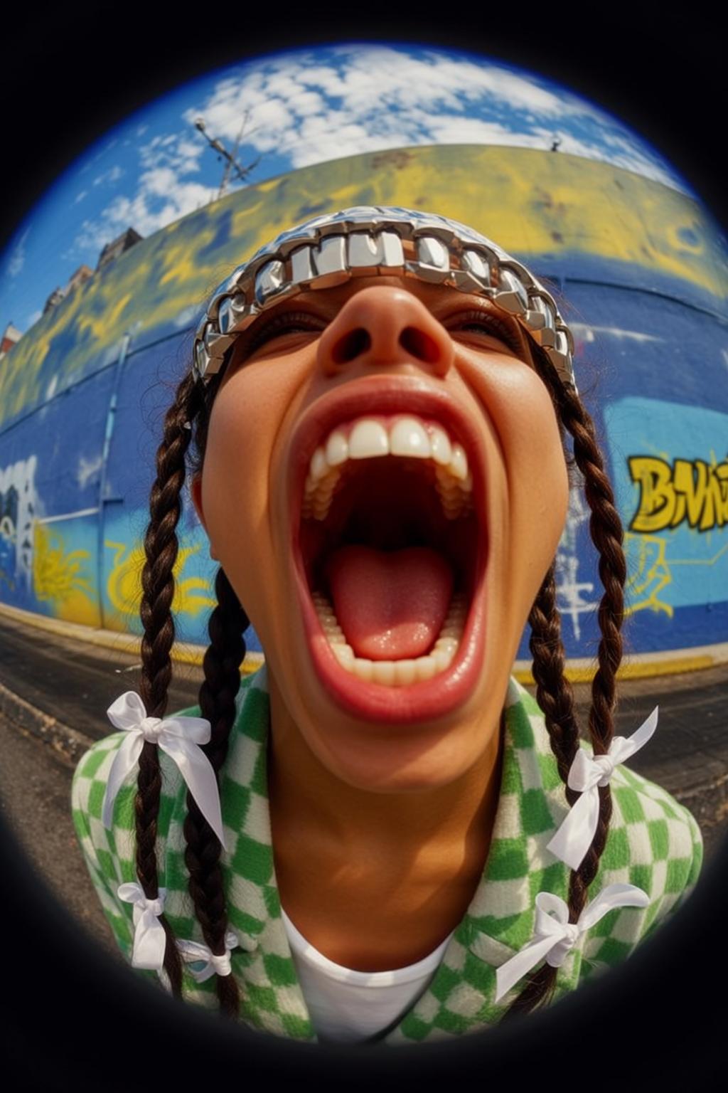 Scream Urban Street Fisheye Low Angle