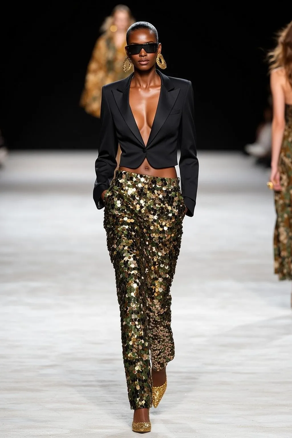 Sunglasses And Earrings In Runway