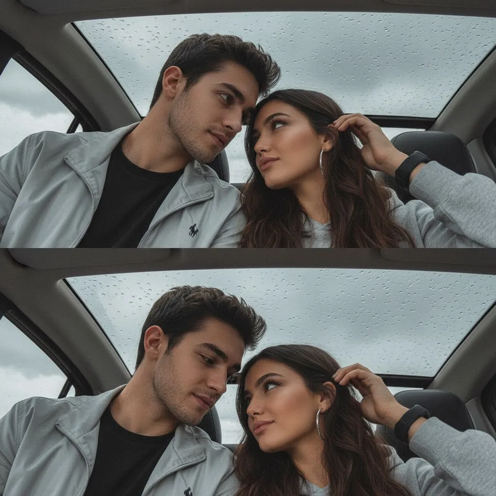 Makeup Earrings And Wristwatch In Car Portrait