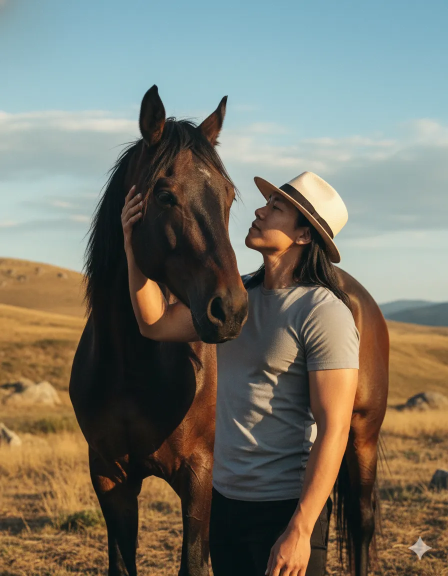 Peaceful with horse