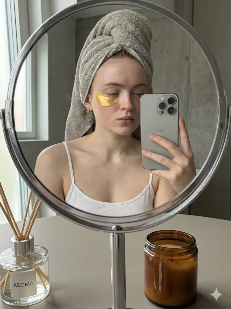 Makeup And Earrings In Mirror Selfie