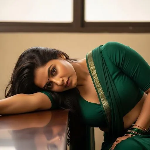 Bracelets With Deep Emerald Green Saree