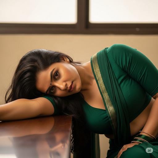 Deep Emerald Green Saree Made Soft In Arm