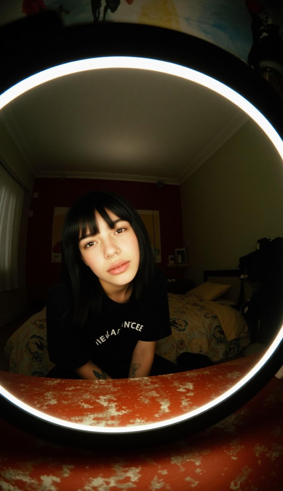 Fisheye Young Straight Black Hair Bangs Fair