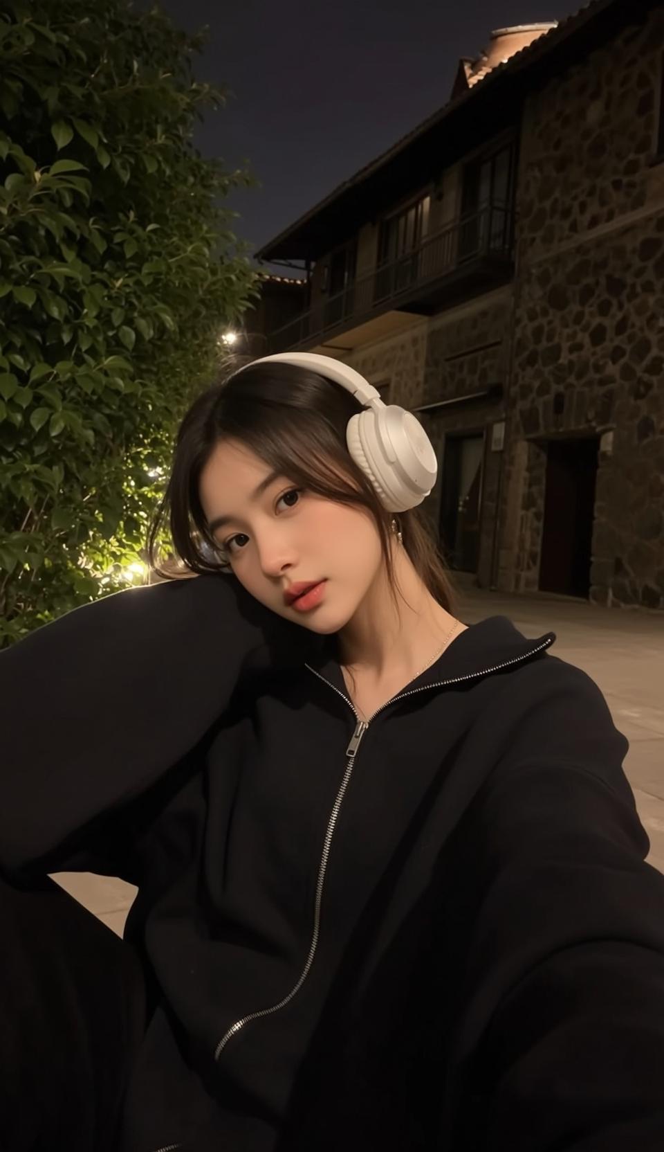 Headphones Hooded Self Portrait