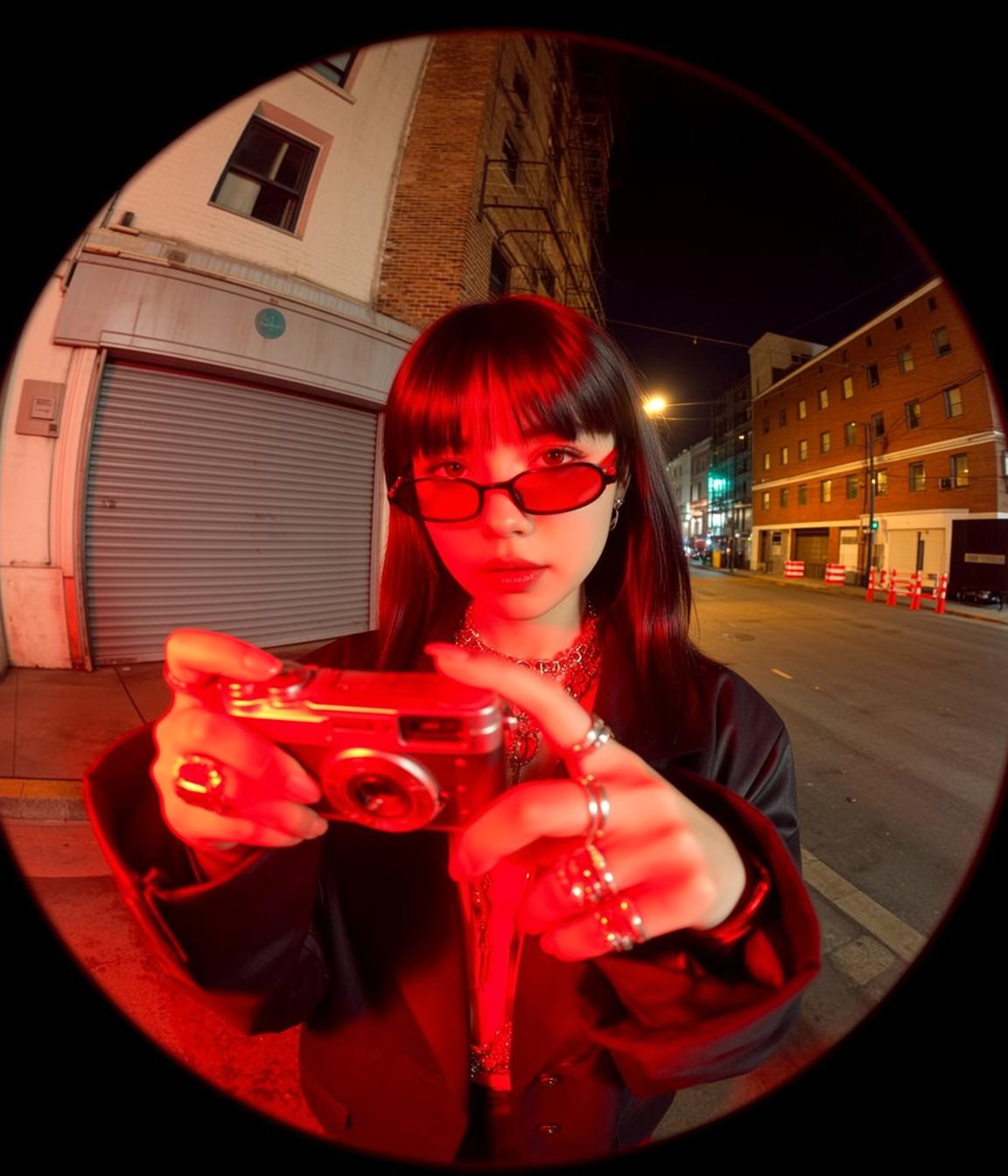 Fisheye Young Dark Brown Bangs Fair Black