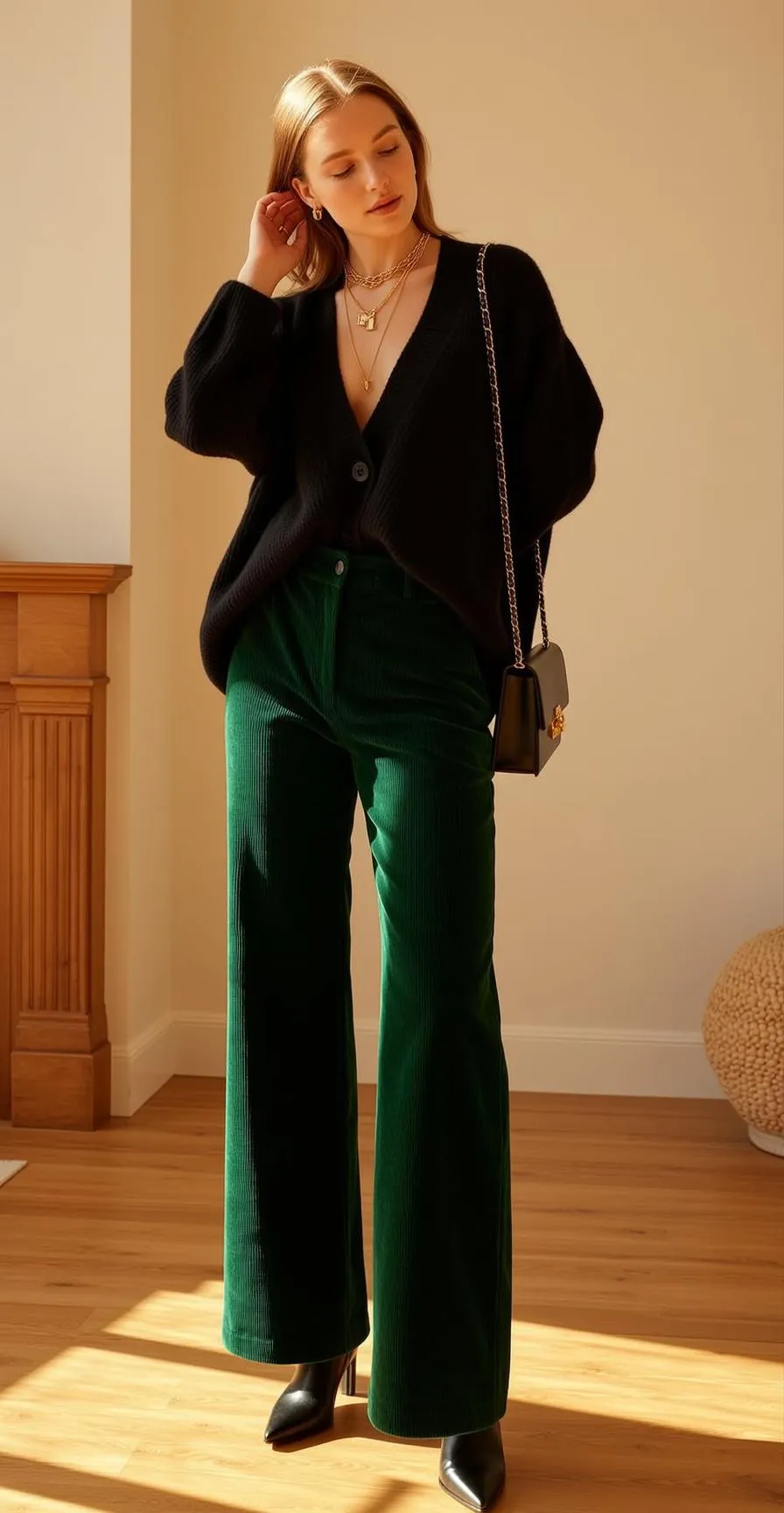 Necklace Near A Fireplace