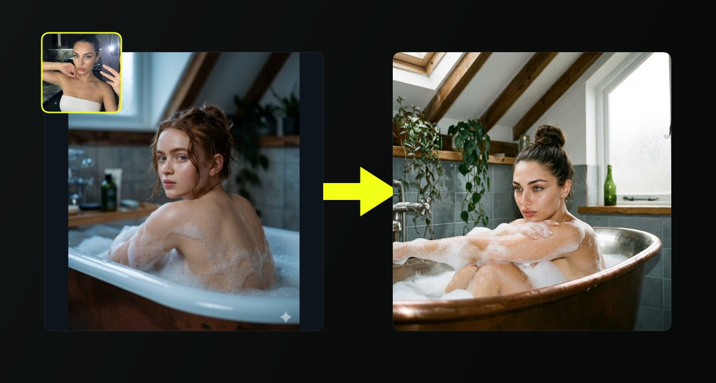 Lily remix walkthrough for Rustic Bathroom Soap Bubbles Woman Looking Back