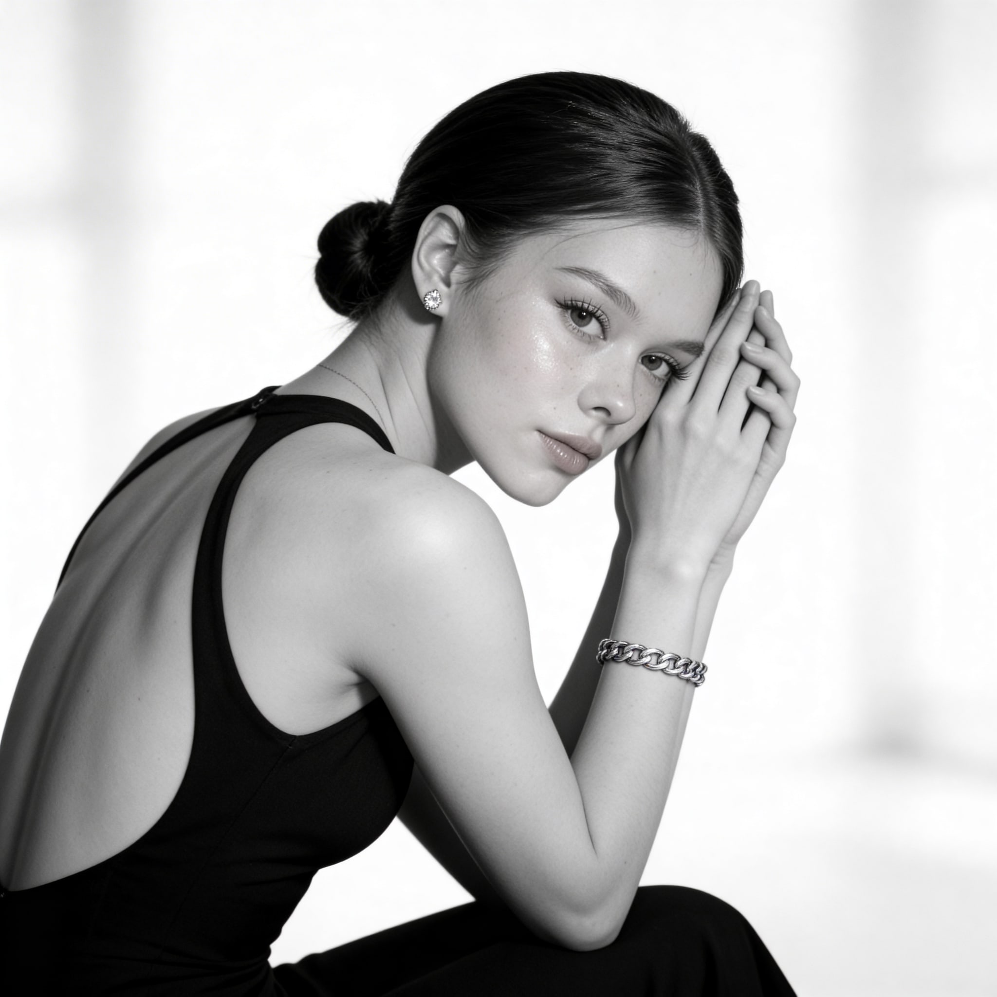 Realistic 8k Monochrome Woman Portrait