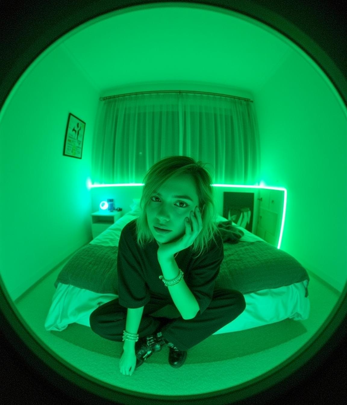 Bedroom Neon Light Fisheye