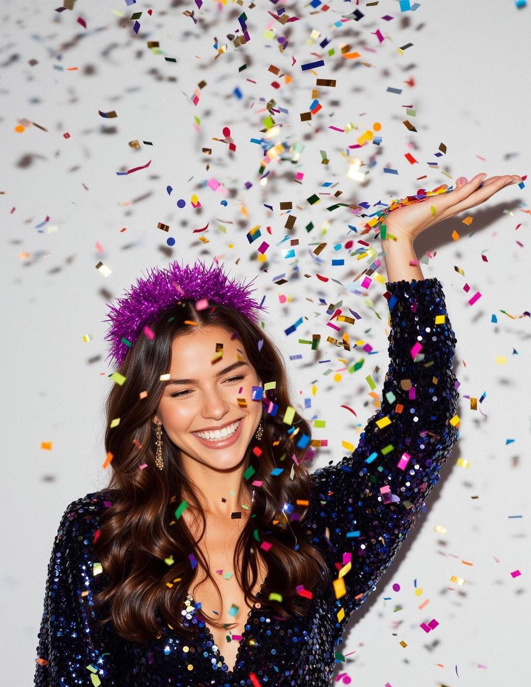 Sequined Dress Joyful Confetti Celebration