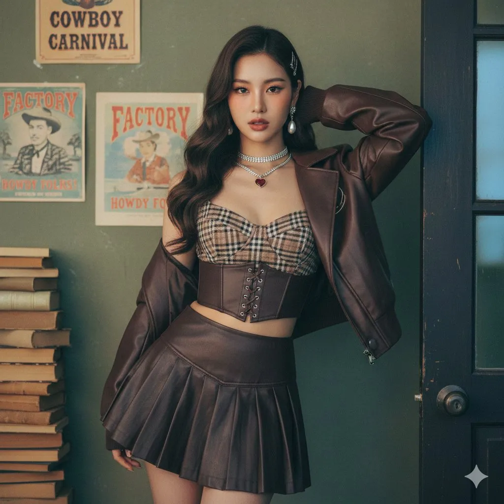 Retro Glam Meets K-Pop Chic in Striking Portrait