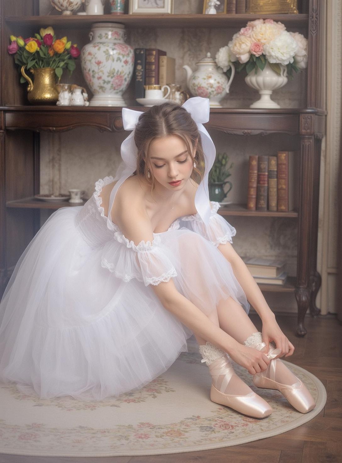 White Ballet Shoes Vintage Room