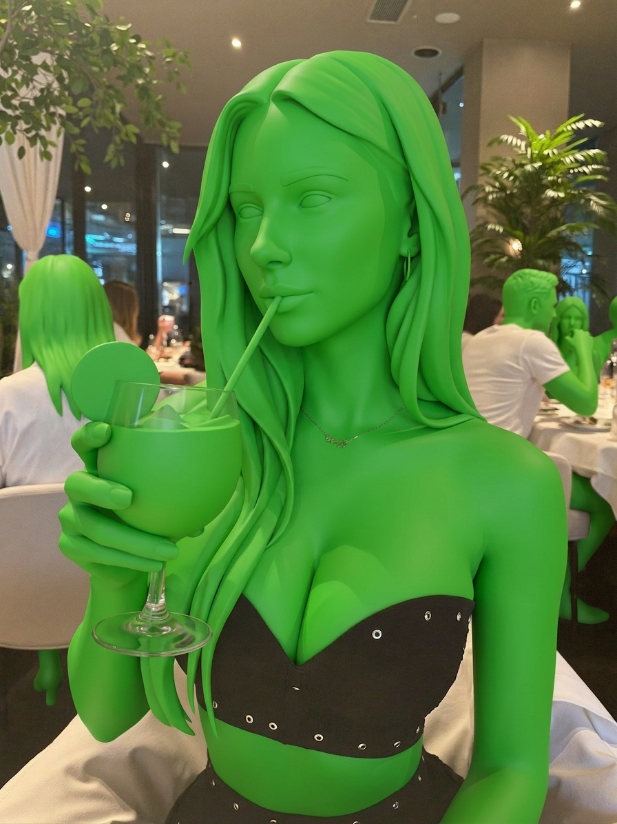 Template for Black Strapless Top At Restaurant Table