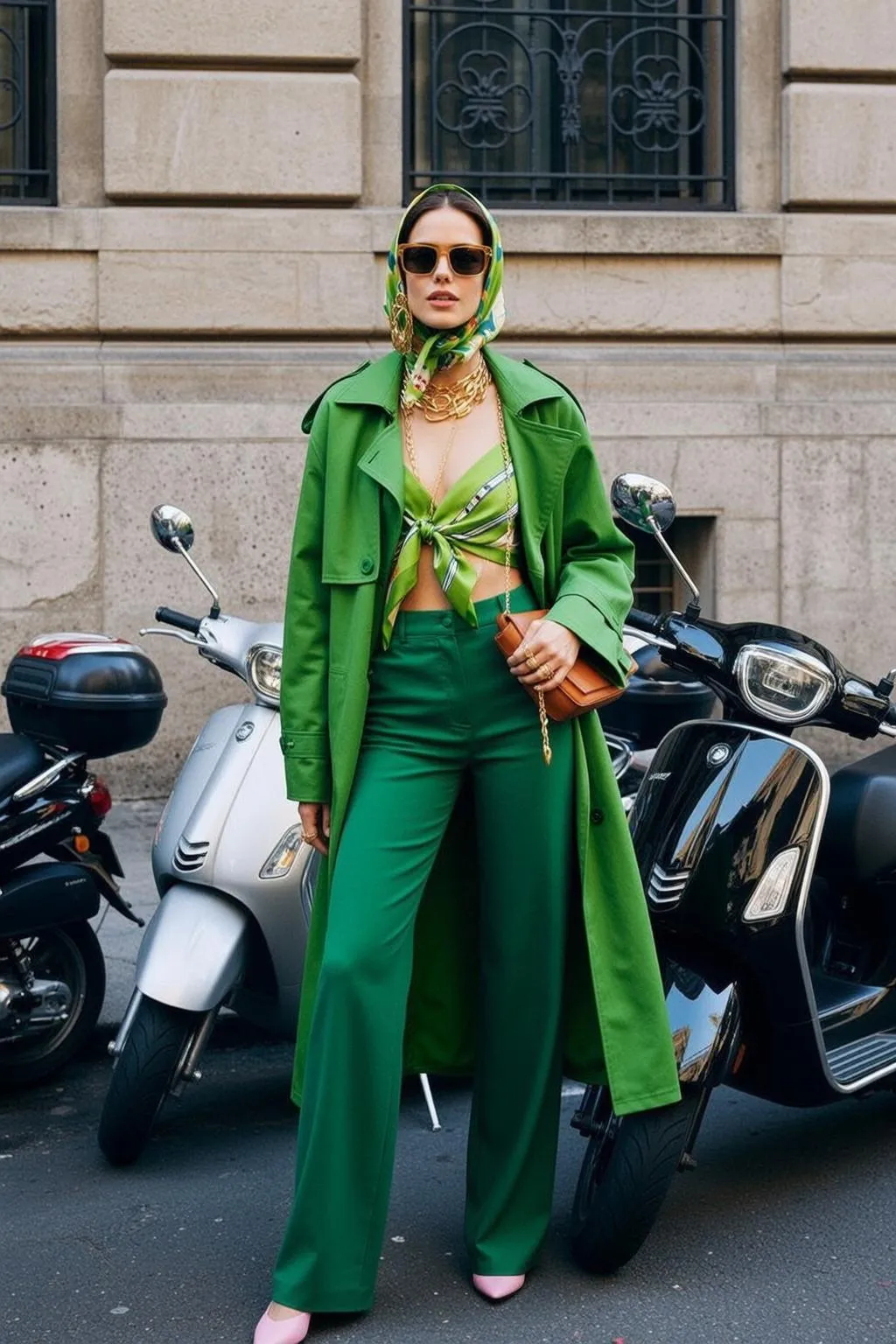Sunglasses Earrings Necklace And Rings In Street Portrait