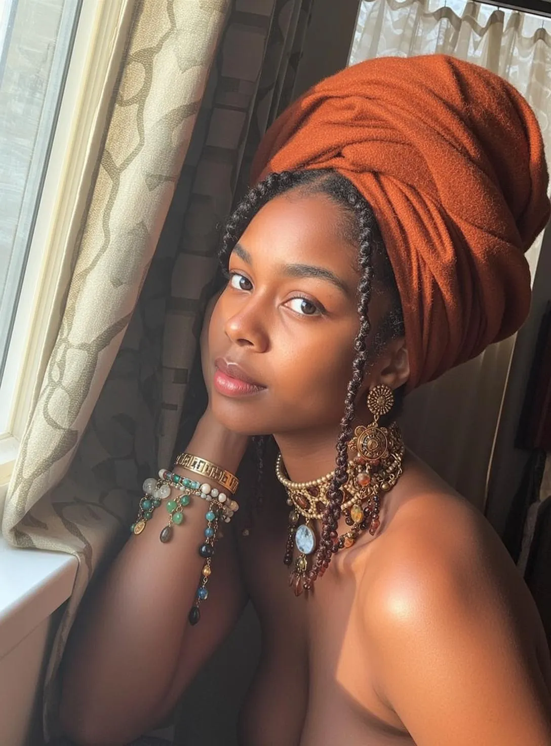 Indie Young Black Braided Braids Falling Forward