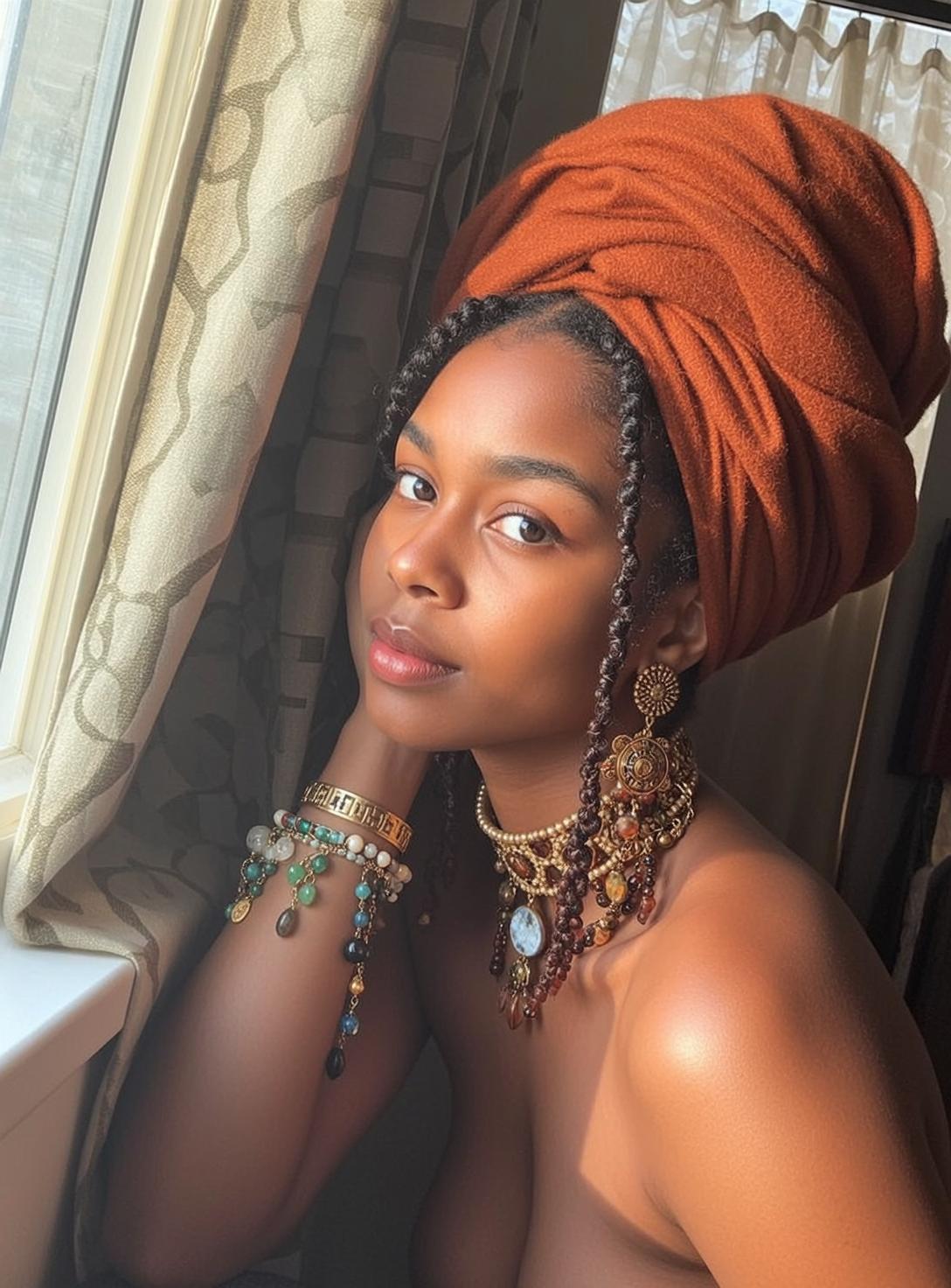 Indie Young Black Braided Braids Falling Forward