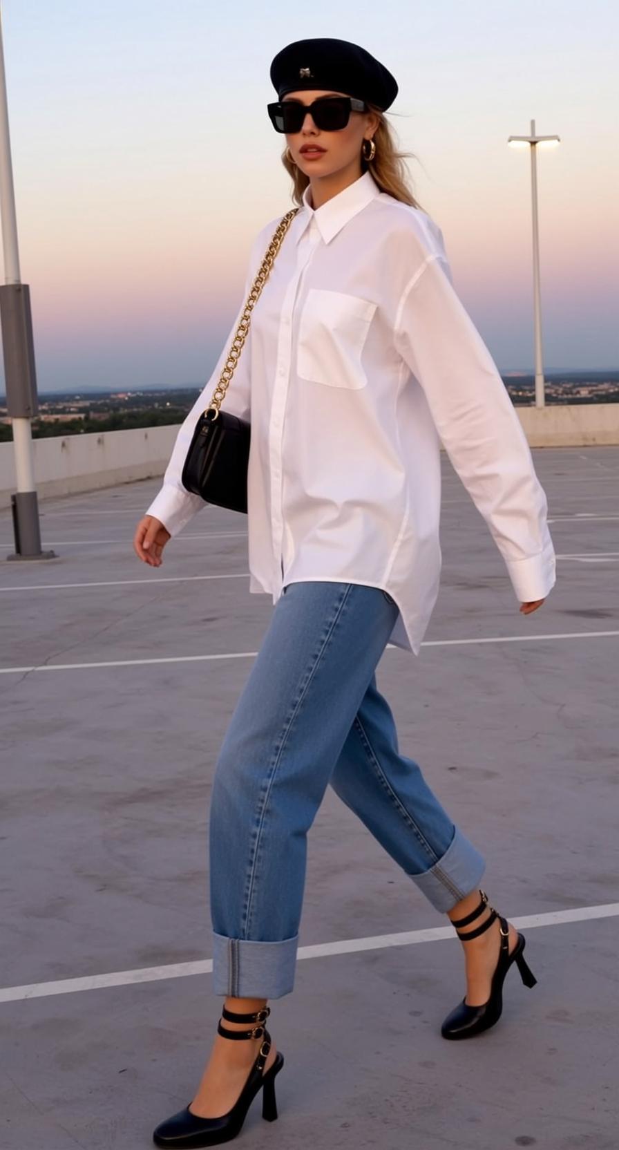 Fashion Week Young Blonde Wavy Fair Oversized