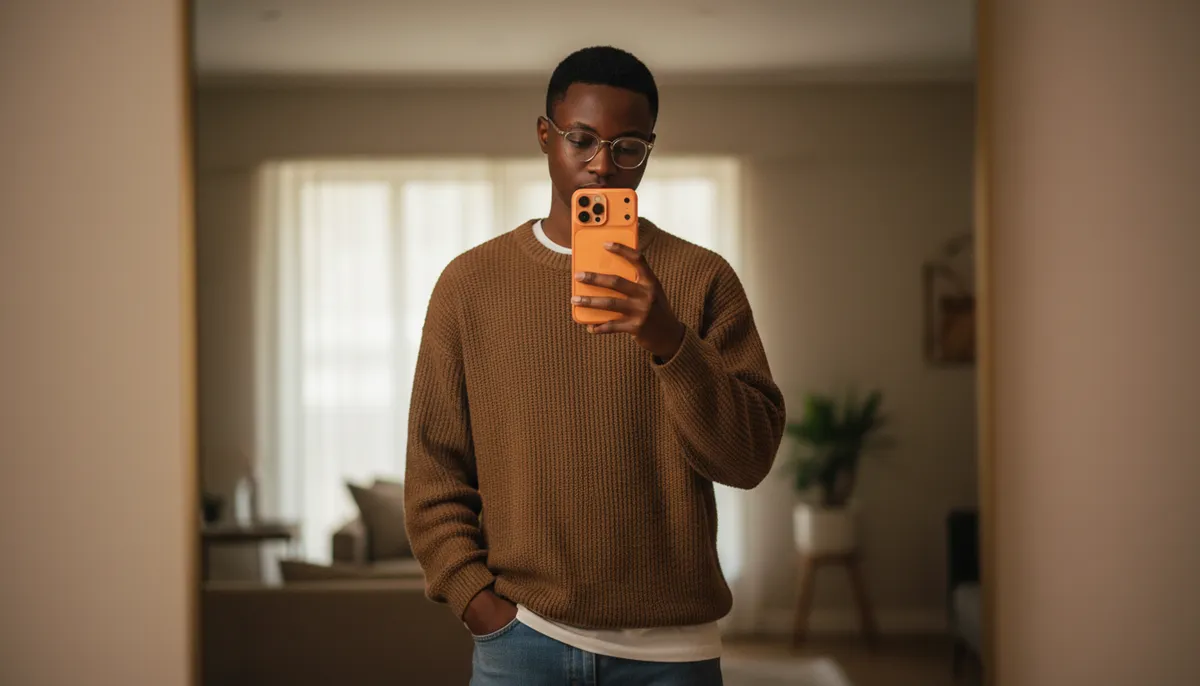 Glasses And Necklace In Mirror Selfie