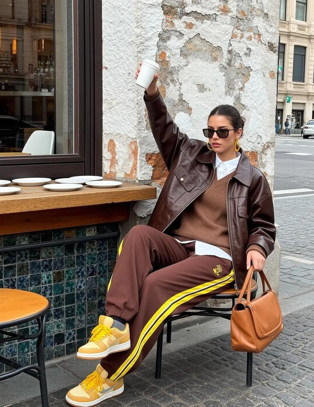 Sunglasses And Earrings At A Cafe