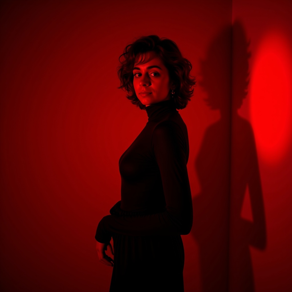 Nude model in an avant-garde composition, illuminated with crisp lighting techniques