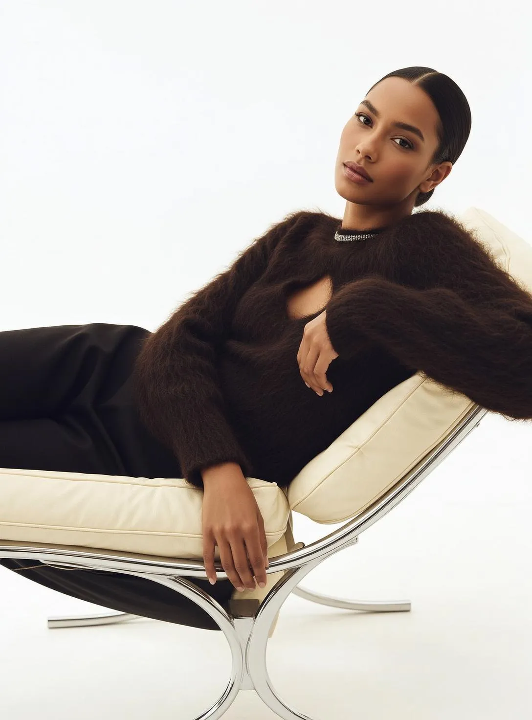 Necklace With Brown Sweater