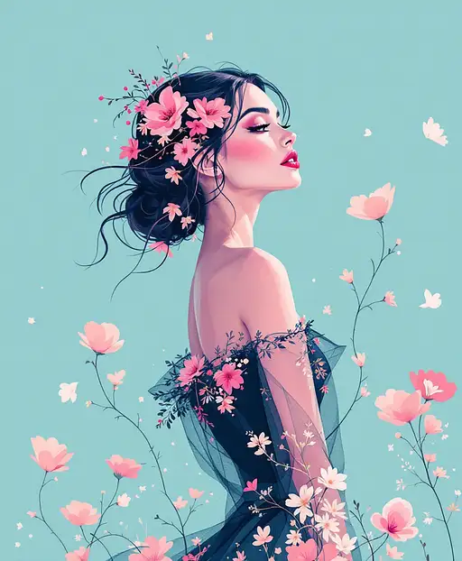 Elegant Floral Portrait