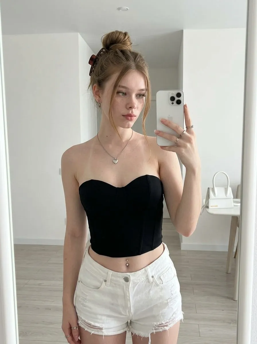 Piercings Earrings Necklace And Rings In Mirror Selfie