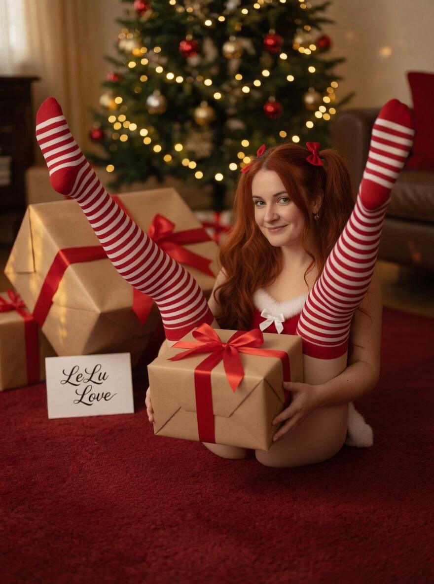 Playful Holiday Living Room Red Stockings Gift