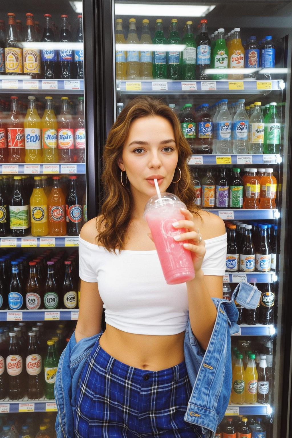 Plaid Pants Pink Drink
