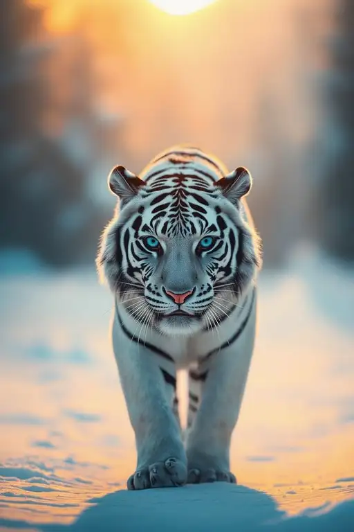 High-resolution Fine Art Nature Photograph White Tiger With Black Stripes