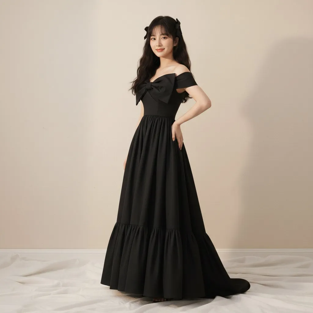 Zhao Lusi Black Gown Studio Portrait