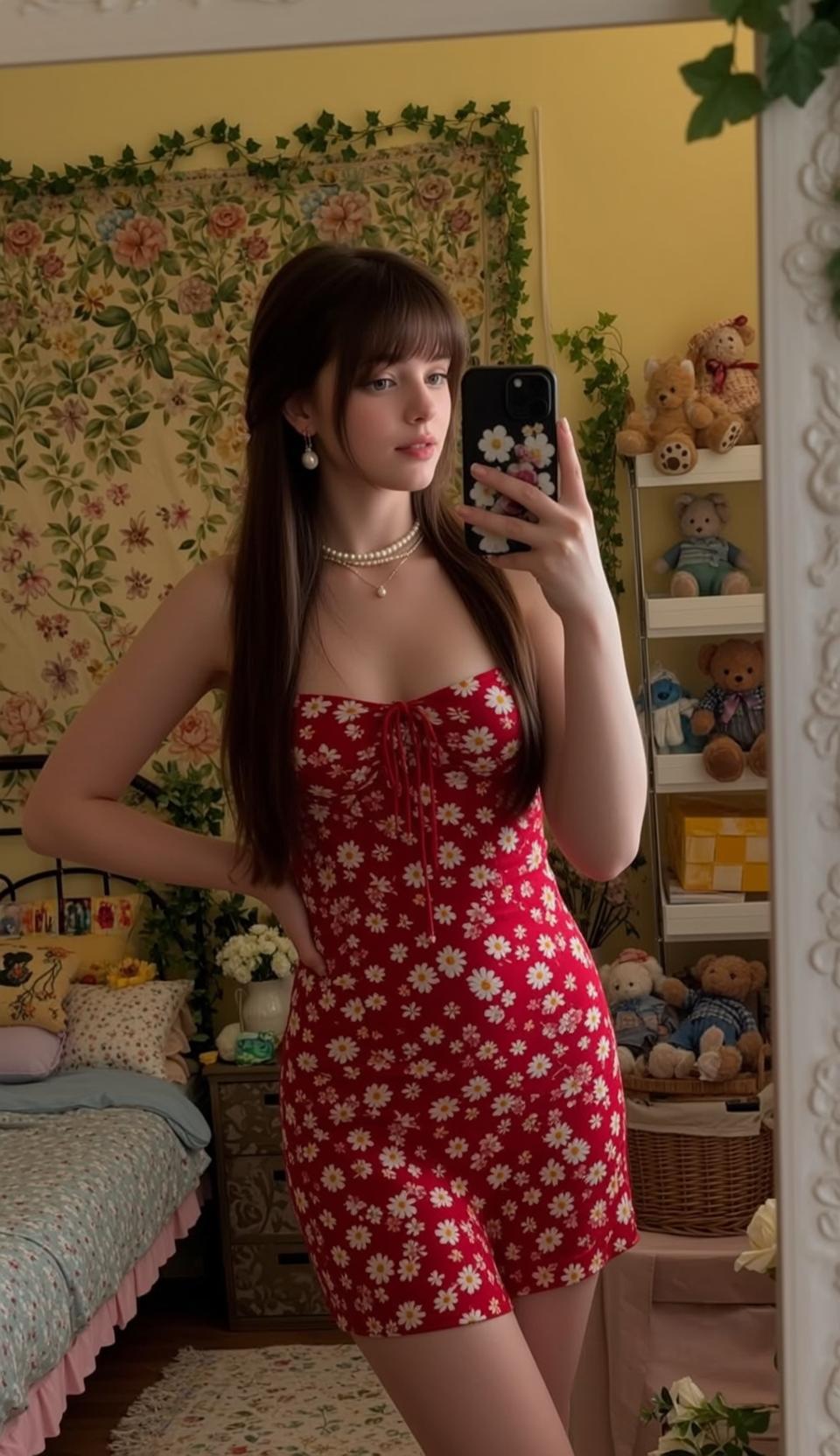 Cottagecore Stands Her Body Angled Slightly Left