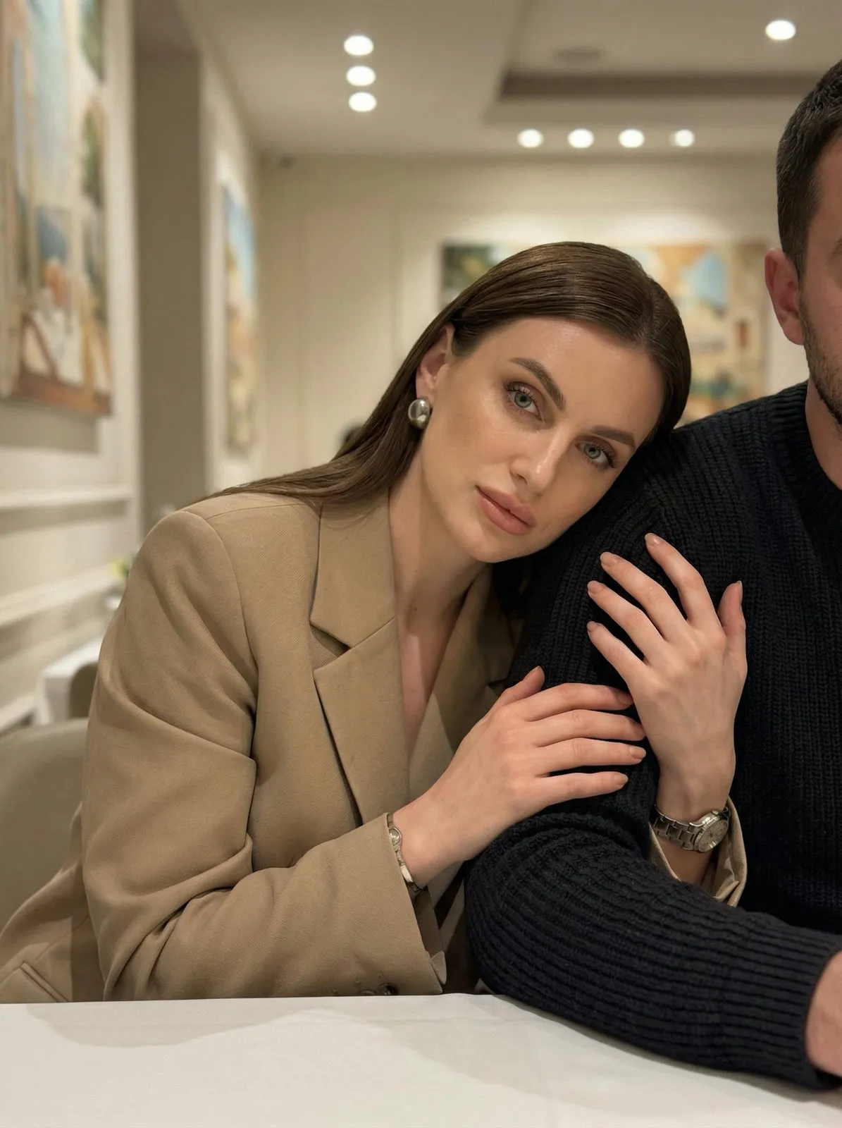 Makeup Earrings And Wristwatch In Restaurant Portrait