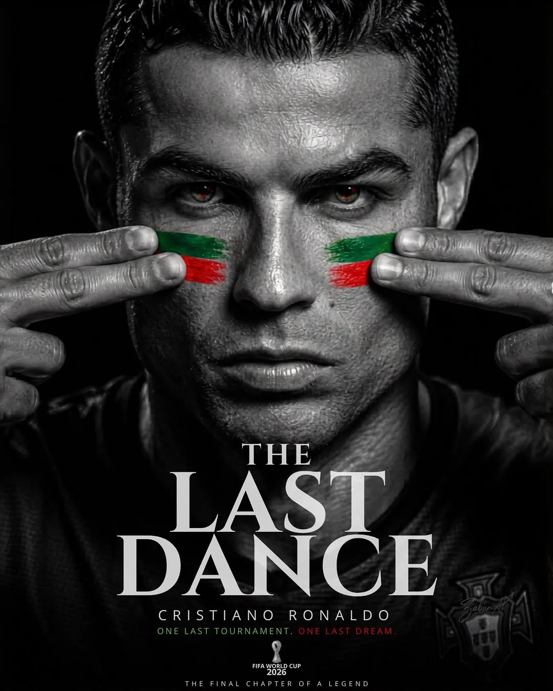Cristiano Ronaldo Face Paint Portrait Moody Lighting